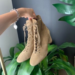 ZARA suede laced booties!